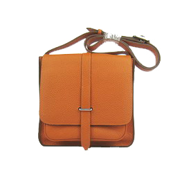 Hermes Orange Cow Leather Messenger Bags
